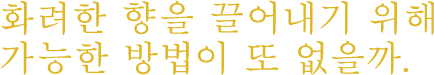 화려한 향을 끌어내기 위해가능한 방법이 또 없을까.