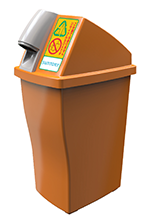 The industry-unified recycling box with new function next to vending machine
