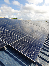 New solar panels installed on the roofs of fermentation facilities