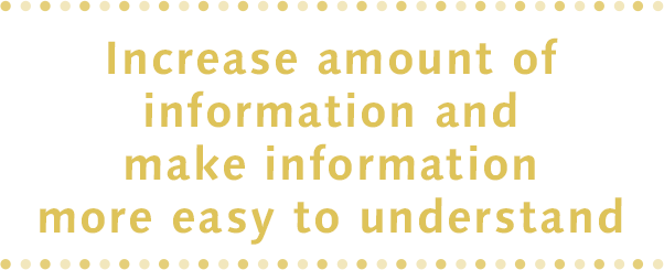 Increase amount of information and make information more easy to understand
