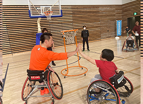 Wheelchair basketball experience event