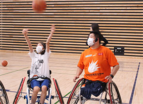 Wheelchair basketball experience event