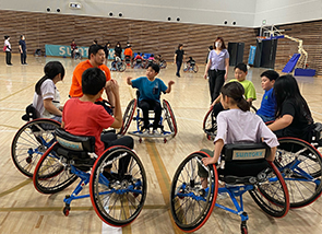 Wheelchair basketball experience event