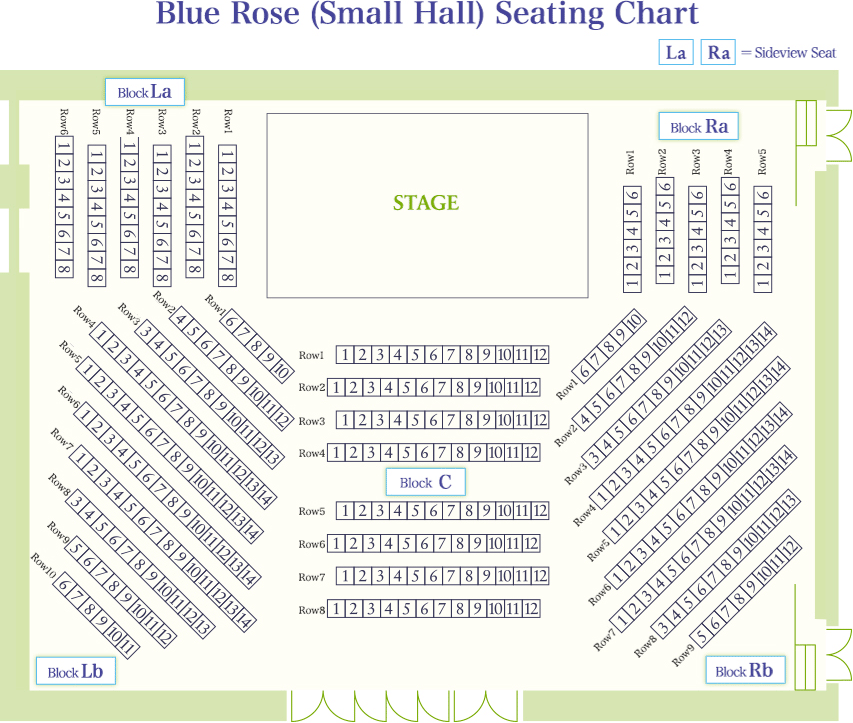 Blue Rose(Small Hall)Seating Chart
