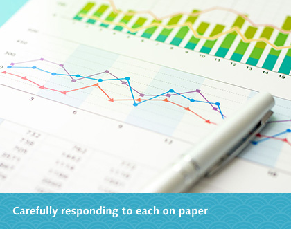 Carefully responding to each on paper