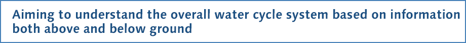 Aiming to understand the overall water cycle system based on information both above and below ground