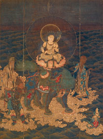 Monju (Sk. Mañjusrī) Crossing the Sea