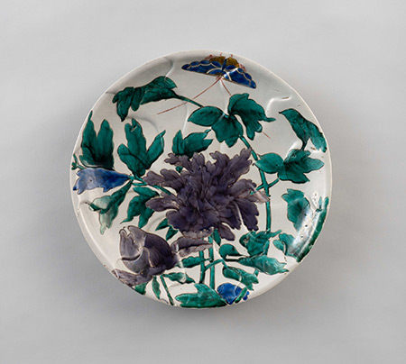 色絵牡丹蝶文大皿