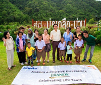 Photo of SBFA employees with World Vision beneficiaries