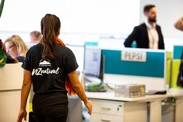 Photo of an employee wearing an NZ Natural T-shirt