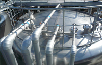 Reuse of water recycled at each stage of cleaning stored in 200 ton tanks
